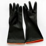 Heavy Duty Black Chemical Rubber Gloves